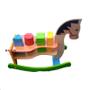 Imagem de Brinquedo Pedagógico Madeira Cavalo Balanço + Formas Premium