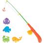 Imagem de Brinquedo Pescaria Pesca Peixe Pega Com Vara Rede 8 Peixes 