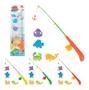 Imagem de Brinquedo Pescaria Pesca Peixe Pega Com Vara Rede 8 Peixes 