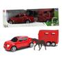 Imagem de Brinquedo Pick-Up Rx Haras Caminhonete Vermelha Cavalo Roma