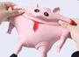 Imagem de Brinquedo porquinho de apertar, brinquedo de porco rosa bege elástico, brinquedos fidget
