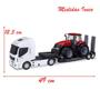 Imagem de Brinquedo Trator Coleção Magnum 340 Caminhão Plataforma Iveco Hi Way Case Agriculture Branco