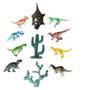 Imagem de Brinquedos 12 Animal Dinossauros Defrontes Borracha Pequeno