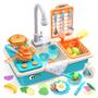 Imagem de Brinquedos de pia de cozinha Play CUTE STONE com torneira, fogão e utensílios de cozinha