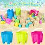 Imagem de Brinquedos de praia KUBUSFLY Sand Castle com 3 baldes, 4 pás e bolsa