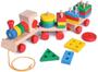 Imagem de BRINQUEDOS DIVERTIDOS 15,5 Polegadas Brinquedos infantis de trem de madeira, classificador de forma e empilhamento de brinquedos de madeira, brinquedos de quebra-cabeça para meninas de 12 3 anos, brinquedos educacionais pré-escolares