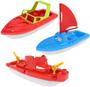 Imagem de BRINQUEDOS DIVERTIDOS Brinquedo de barco de banho, brinquedo de piscina, 3 PCs Iate, Barco rápido, Veleiro, Porta-aviões, Conjunto de Brinquedos de Banho para Crianças Bebês, Presente de Aniversário para Crianças