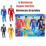 Imagem de Brinquedos Super Heróis Kit 4 Bonecos Grandes Brinquedo Infantil - Brinquedo Infantil Boneco