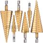 Imagem de Broca de Passo Hexagonal 1/4" Revestida em Titânio - 4 a 12mm/20mm/32mm - Aço HSS