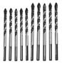 Imagem de Broca De Torção Triangular Fura Tudo 6mm 8mm Kit 10 Unidades