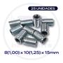 Imagem de Bucha Roscada 25un Inserto Rosca M8(1,00) X 10(1,25) X 15mm