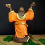 Imagem de Buda com as mãos pra cima envelhecido com laranja 24cm