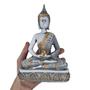 Imagem de Buda Hindu Tibetano Estátua Resina Cinza Com Dourado 22cm