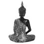 Imagem de Buda Hindu Tibetano Estátua Resina Prata Com Preto 20cm 