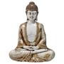 Imagem de Buda Hindu Tibetano Imagem Estátua Branco Envelhecido 22cm