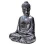 Imagem de Buda Hindu Tibetano Imagem Estátua Prata Metalizado De 22cm