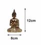 Imagem de Buda Hindu Tibetano Tailandês Em Resina Dourado Brilho 12cm