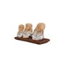 Imagem de Buda Monge Trio De Mini Budas Sabedoria 6 Cm Decoração Monges Prata - Várias Variedades