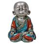 Imagem de Buda Sorridente Estátua Monge Chinês Enfeite Zen Decorativo 