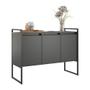 Imagem de Buffet 3 Portas Rouxe Preto Conjunto 2 Unidades