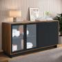 Imagem de Buffet 4 Portas 160cm Noce Milano Preto Fosco Celine Shop JM