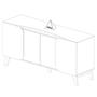 Imagem de Buffet 4 Portas Sala de Jantar 160 cm 4506 Cedro Off White ARLY