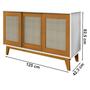 Imagem de Buffet Aparador 3 Portas De Correr 12X55 Branco Nature Tebar