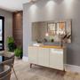 Imagem de Buffet Aparador Ares 3 Portas Off White com Nature - MoveisAqui