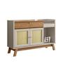 Imagem de Buffet Aparador Com Espelho 2 Portas Amêndoa Off White Pilares Shop JM