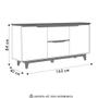 Imagem de Buffet Aparador para Sala de Jantar 163cm Flow Branco - EJ Móveis