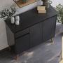 Imagem de Buffet Aparador Veneza Preto Retro em Mdf/Mdp 3 Portas 1 Gaveta