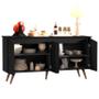 Imagem de Buffet / Balcão / Bancada ENC 4 Portas Estilo Retrô Com Tampo em MDF de 15mm Cor Preto