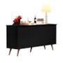 Imagem de Buffet / Balcão / Bancada ENC 4 Portas Estilo Retrô Com Tampo em MDF de 15mm Cor Preto