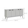 Imagem de Buffet / Balcão PR 1.60m 4 Portas Estilo Retrô Com Pés em Madeira Maciça Cor Off White / Cinamomo