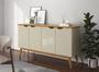 Imagem de Buffet / Balcão PR 1.60m 4 Portas Estilo Retrô Com Pés em Madeira Maciça Cor Off White / Cinamomo