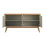 Imagem de Buffet / Balcão PR 1.60m 4 Portas Estilo Retrô Com Pés em Madeira Maciça Cor Off White / Cinamomo