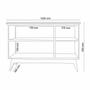 Imagem de Buffet / Bancada / Balcão / Aparador ABS Estilo Retrô Com Pés em Madeira 3 Portas Puxadores em Couro e Amplo Espaço Interno Com Prateleiras Cor Off Wh