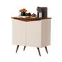 Imagem de Buffet Cantinho do Café Encanto 2 portas com pés estilo retrô palito - Off White com Freijó