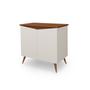 Imagem de Buffet Cantinho do Café Encanto 2 portas com pés estilo retrô palito - Off White com Freijó