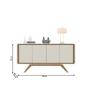 Imagem de Buffet CHAN 1.60m 100% MDF Estilo Retrô Com Pés em Madeira Cantos Arredondados 4 Portas e Dobradiças Com Amortecedores Cor Nature/Off White