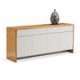 Imagem de Buffet Sevilha Univ 180 cm Laca Cinza Claro Off White Brilhante com Carvalho Mel