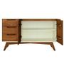 Imagem de Buffet Tripoli 2 Portas 3 Gavetas cor Garapa com Branco Perola 130 cm - 58894