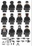 Imagem de Building Block Toy Wokex, 12 peças, minifigura Black Swat Police