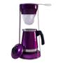 Imagem de Bule Com Mancebo Suporte Coador Café Roxo Retro Em Alumínio