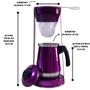 Imagem de Bule Com Mancebo Suporte Coador Café Roxo Retro Em Alumínio