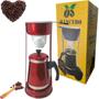 Imagem de Bule Com Mancebo Suporte Coador De Café colorido Retro em Alumínio Mariquinha Cafeteira Com Caixa