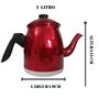 Imagem de Bule De Alumínio Para Café E Chá Leite Com 1 Litro Com Bico na Cor vermelha 