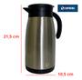Imagem de Bule Térmico Soprano 1 Litro Aço Inox Com Gatilho Prateado