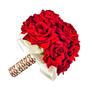 Imagem de Buquê de Noiva Madrinhas Noivinhas de Luxo com Rosas Vermelhas Cetim cor Creme com Brilhos Vermelhos