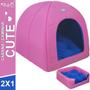 Imagem de Cabana 2x1 Mundo Rosa Avuk Pet Cachorro Gato Cama Casinha